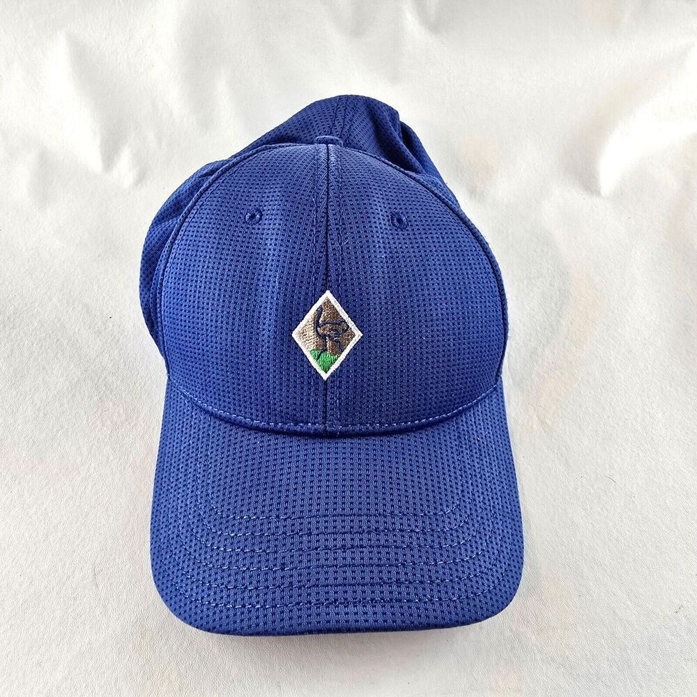 Under Armour Hat Mens Medium Large Blue Flex Fit Fitted Golf Performance Logo